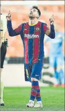  ?? FOTO: GETTY ?? Messi, tras marcar en Mestalla