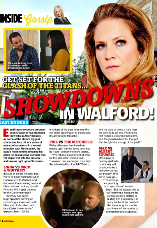  ??  ?? Phil looks set to be a changed man upon his return to Walford