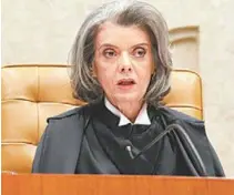  ?? AGÊNCIA CNJ ?? Cármen Lúcia: 90 mil ações aguardavam a decisão do Supremo