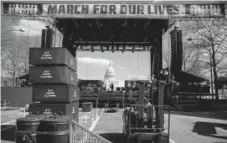  ?? Andrew Caballero-Reynolds, Getty Images ?? The stage is set for Saturday’s March for Our Lives in Washington, D.C., and other cities.