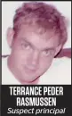  ??  ?? TERRANCE PEDER RASMUSSEN Suspect principal