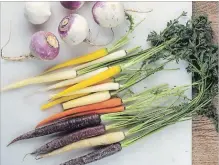  ??  ?? Carrots and turnips are steamed in butter as a side dish.