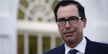  ?? Ap file ?? RECORD BREAKING: The Treasury Department, lead by Stephen Mnuchin, reported Wednesday that with three months gone in the budget year, the deficit was $216.3 billion higher than the same October-December period a year ago.