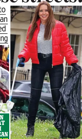  ??  ?? Inspired: Carol Vorderman with litter picker at the ready