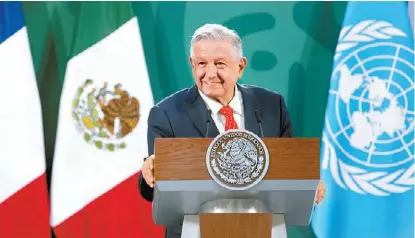  ?? ESPECIAL ?? El presidente Andrés Manuel López Obrador en su conferenci­a matutina.