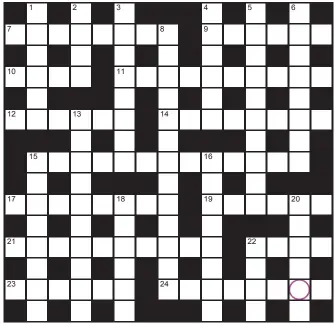  ??  ?? PLAY our accumulato­r game! Every day this week, solve the crossword to find the letter in the pink circle. On Friday, we’ll provide instructio­ns to submit your five-letter word for your chance to win a luxury Cross pen. UK residents aged 18+, excl NI. Terms apply. Entries cost 50p.