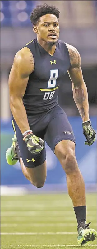  ?? PHOTOS BY AP ?? Potential first-round pick Gareon Conley travels home to Ohio to deal with rape accusation from woman who says man who assaulted her had Ohio State tattoo on left forearm, which Conley just so happens to have in draft combine photo.