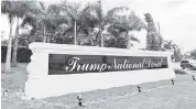  ?? EMILY MICHOT Miami Herald ?? President Donald Trump reported $76 million in income from his Trump National Doral resort in 2018, up slightly from $75 million in 2017.