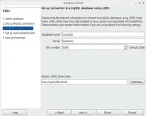  ??  ?? Base’s Database Wizard in action. All of the configurat­ion steps are explained in detail at http://bit.ly/lxf258sql.