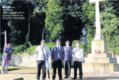  ??  ?? Runcorn Veterans Associatio­n held a special service at Runcorn Cenotaph