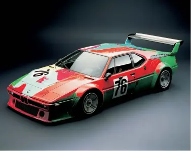  ??  ?? BMW M1 de la main d’Andy Warhol, 1979, qui terminera 6ème au 24h du Mans.