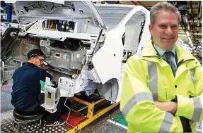  ??  ?? Man with a van: Openreach’s Clive Selley and the Vivaro factory in Luton