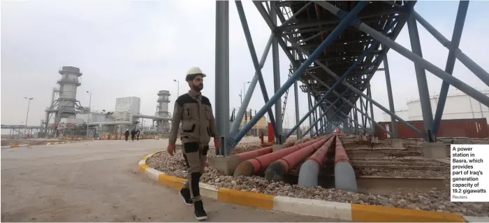  ?? Reuters ?? A power station in Basra, which provides part of Iraq’s generation capacity of 19.2 gigawatts