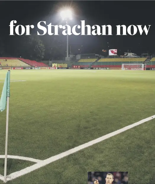  ??  ?? 0 The synthetic pitch at the LFF Stadium in Vilnius is similar to the playing area at Kilmarnock’s Rugby Park, and Scotland have already found another one close to their Mar Hall base on which the players will train and become more accustomed to the...