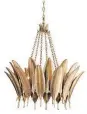  ?? Corbett Lighting ?? Featherett­e chandelier by Martyn Lawrence Bullard for Corbett Lighting, $2,790, gold leaf