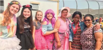  ?? Photos: Sally Versveld ?? Staff and volunteers who provided loads of entertainm­ent for the kids. From left are Megan le Roux, Anika Vermaak, Monique Roux, Melissa Olmesdahl, Agnes Grootboom, Anelisa Ntulo and Katrina Matheus.