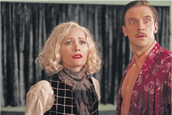  ?? IFC Films ?? Leslie Mann and Dan Stevens go the screwball comedy route in “Blithe Spirit.”