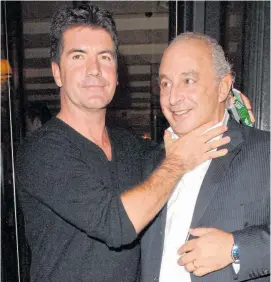  ??  ?? Former friends Simon Cowell, left, and tycoon Sir Philip Green in 2006