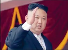  ?? ASSOCIATED PRESS ?? IN THIS APRIL 15 FILE PHOTO, North Korean leader Kim Jong Un waves during a military parade in Pyongyang, North Korea. A North Korean mid-range ballistic missile apparently failed shortly after launch Saturday.