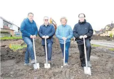  ?? FOTO: PM ?? Der Spatenstic­h fürs Baugebiet „Alte Gärtnerei" in Geisingen.