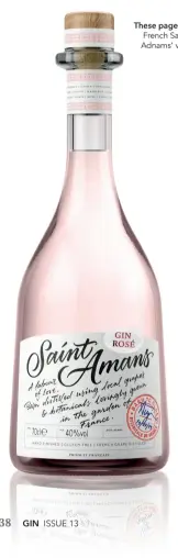  ??  ?? These pages: The thoroughly French Saint Amans Gin; Adnams’ varied gin range