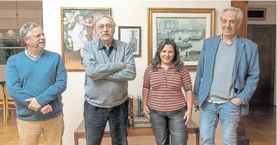  ??  ?? Rubinstein, Brandoni, Marquina y Suárez Lastra oficializa­ron ayer el nuevo espacio