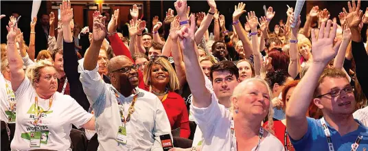  ??  ?? Which way did they go? Critics said the vote by Labour members on Brexit was too close to be decided on a show of hands