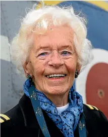  ?? AP ?? Mary Ellis in front of a Spitfire in 2015. Recalling her first Spitfire flight, she said she felt completely at home. ‘‘I was already in heaven before I’d taken off.’’