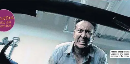  ??  ?? Father’s fury Nicolas Cage goes on a crazed rampage in the horror