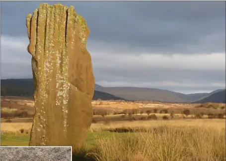  ?? ?? Police are investigat­ing, with the help of heritage experts, after graffiti was found carved into legally protected ancient standing stones on Arran’s Machrie Moor