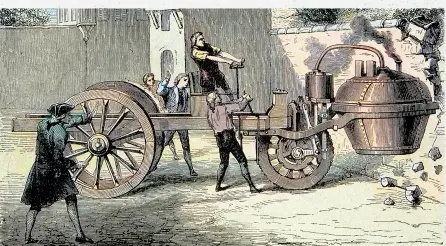  ??  ?? BELOW Nicolasjos­eph Cugnot built the world’s first full-size and working self-propelled mechanical land vehicle in 1770