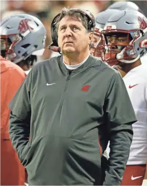  ?? ISAIAH J. DOWNING/USA TODAY SPORTS ?? Mike Leach says he believes Washington State is the best team with a 10-2 record.