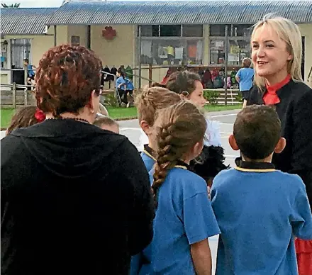  ?? KASHKA TUNSTALL ?? Education Minister Nikki Kaye at Torbay School announcing funding for 12 new classrooms.