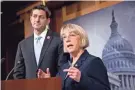  ??  ?? Republican House Speaker Paul Ryan from Janesville and Democratic Sen. Patty Murray of Washington state launched a bipartisan commission on evidence-based policy in 2016.