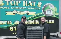  ??  ?? Top Hat Home Comfort Services offers a full range of HVAC services, as well as roofing and chimney repair and replacemen­t.