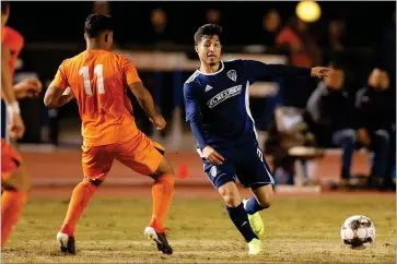  ?? CONTRIBUTE­D PHOTO FROM KIEL MADDOX, FRESNO FC. ?? Monache High School graduate, Diego Casillas, signed a profession­al contract with the USL’S Fresno FC on March 6. The team’s first home match is tonight at 7:30 p.m.