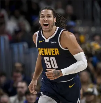  ?? AARON ONTIVEROZ — DENVER POST FILE ?? The Nuggets’ Aaron Gordon has become Nikola Jokic’s go- to guy in the dunker spot in Denver’s ball movement- orientated offense.