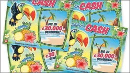  ?? [ Österreich­ische Lotterien ] ?? Das neue Sommer-Rubbellos „Paradise Cash“.