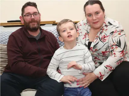  ??  ?? Cyle Halpin at home with his parents Neville and Michelle.