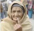  ?? — AFP ?? Sato Devi, an 89-year-old voter, after casting her vote, in Jalandhar.