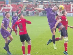  ??  ?? Aerial tussle Albion narrowly lost the match