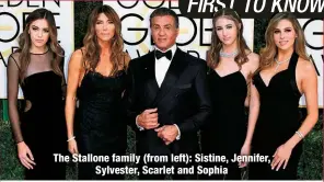  ?? ?? The Stallone family (from left): Sistine, Jennifer,
Sylvester, Scarlet and Sophia