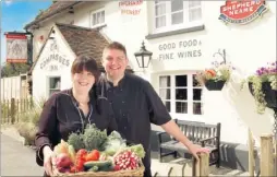  ??  ?? Donna and Rob Taylor at the Compasses Inn, Crundale