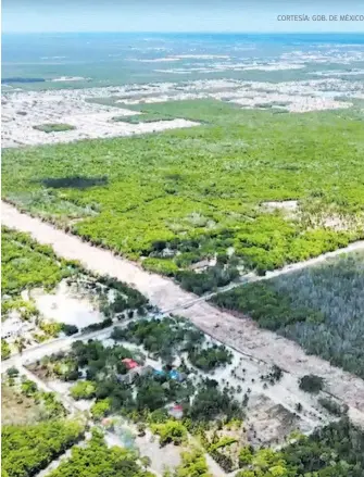  ?? CORTESÍA: GOB. DE MÉXICO ?? Vista de los trabajos de nivelación en el Tramo 5 Sur, en Quintana Roo