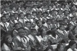  ?? — PTI ?? Doctors during the 42nd convocatio­n of the All- India Institute of Medical Sciences in New Delhi on Monday.