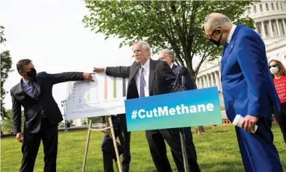  ?? Photograph: Jim Lo Scalzo/EPA ?? Democrats at a news conference ahead of a Senate vote to reverse the Trump-era policy that limits regulation of methane.