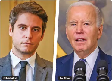  ?? ?? Gabriel Attal
Joe Biden