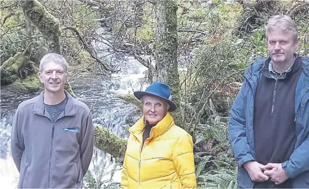  ?? In Lochaber ?? ↑ Colin Grant, Ross Lynn and Tom Cooper from Glengarry Community Benefit Society have opened up a share offer to build six off-grid eco cabins