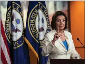  ?? (AP/Alex Brandon) ?? “It is imperative that we establish the truth of that day and ensure that an attack of that kind cannot happen and that we root out the causes of it all,” House Speaker Nancy Pelosi said in announcing the select committee Thursday in Washington.