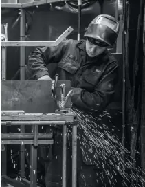  ??  ?? WORKING HARD: A Seating Matters employee producing medical equipment at the company’s workshop.